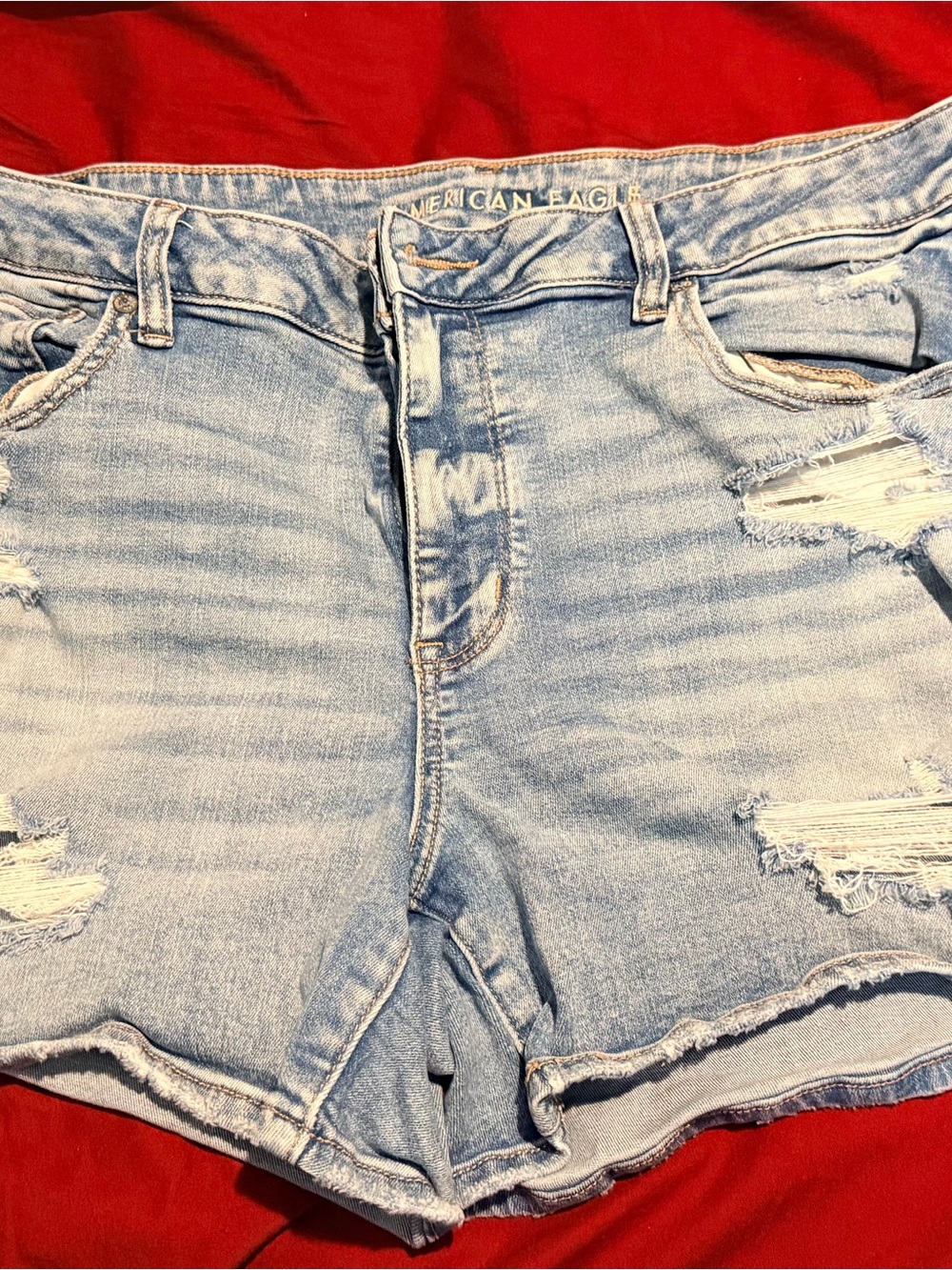 American Eagle Outfitters Light Wash Distressed Women's Denim Shorts